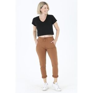 Nostalgia Elastic Waist Knit Jogger Medium Brown pockets loungewear sweatpants